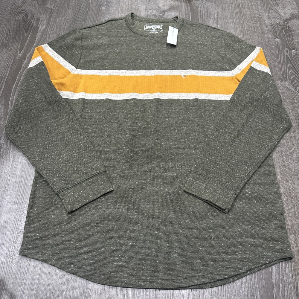 American Eagle Outfitters Sweater Mens XLT Waffle Knit Striped Pullover Y2K